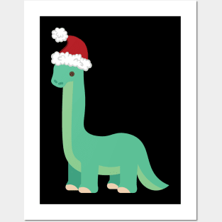 Santa dinosaur Posters and Art